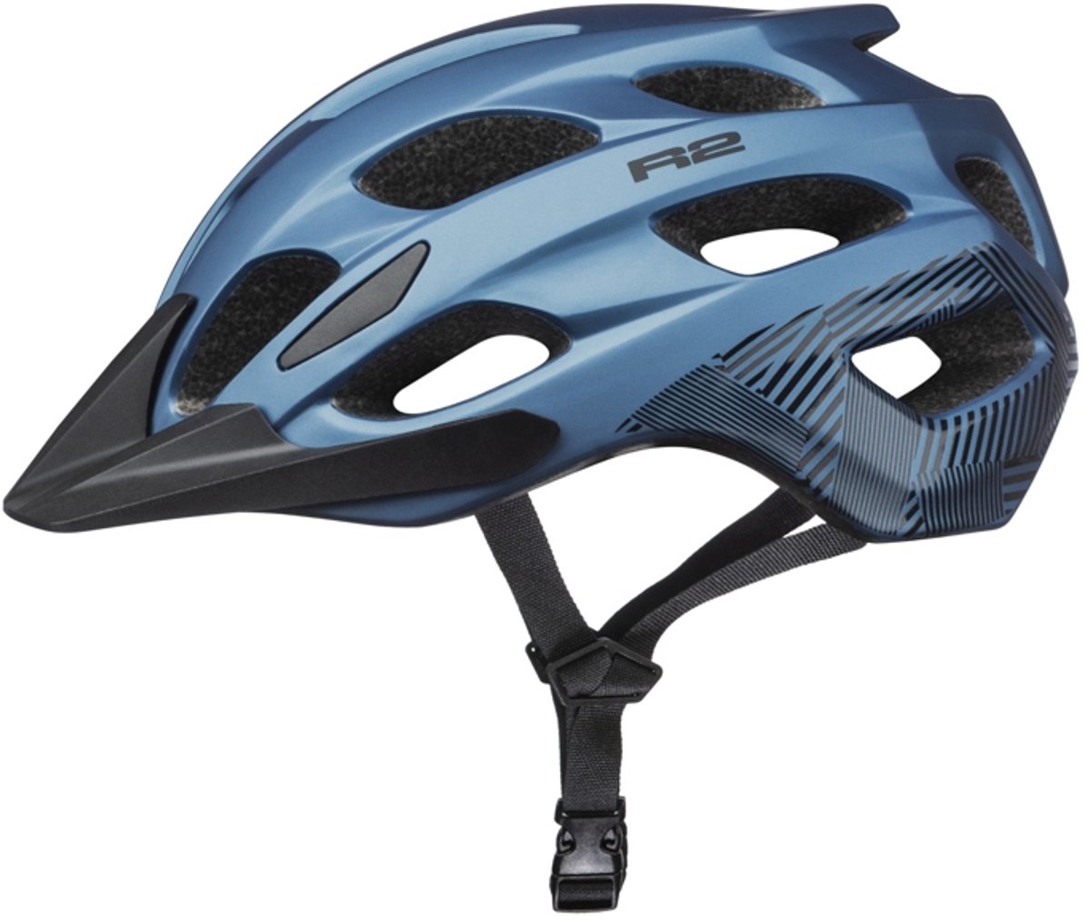 R2 fietshelm Cliff Petrol Blue - in mold technologie - Blauw