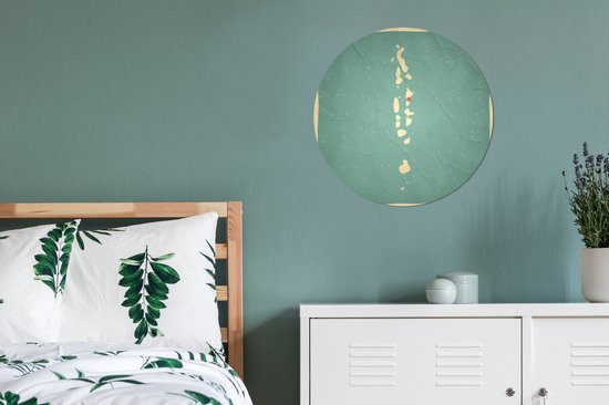 Illustration d'une carte des Maldives en style rétro Cercle mural aluminium ⌀ 60 cm - impression photo sur cercle mural / cercle vivant / cercle de jardin (décoration murale)