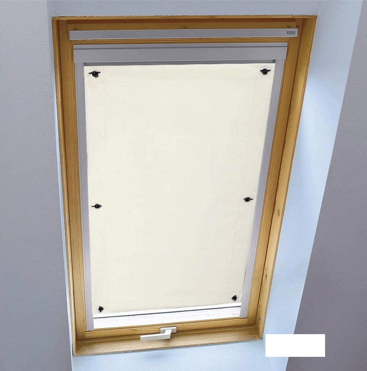Verduisteringsgordijn voor Dakraam 100% Lichtdicht - Zuignap Montage zonder Boren - Geschikt voor M08/M06 Schroefdraad - 2 Stuks - Crème Wit - 96x100cm - Zonwering voor Dakraam en Camper