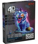 Doos van de 4D Build Derpy Tiger & Sussie Bird 3D Puzzel. De doos toont een blauwe, geometrische kat met rode ogen en een hoedje, staand op een ronde basis.