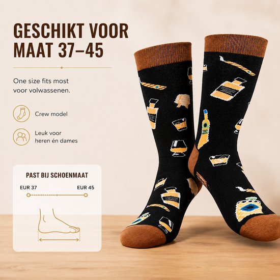 Chaussettes d'intérieur Funny Chaussettes Whiskey - Cute Home Socks AntiSlip Women and Men - If You Can Read This Whisky Boisson - 37 à 45 - Cadeau