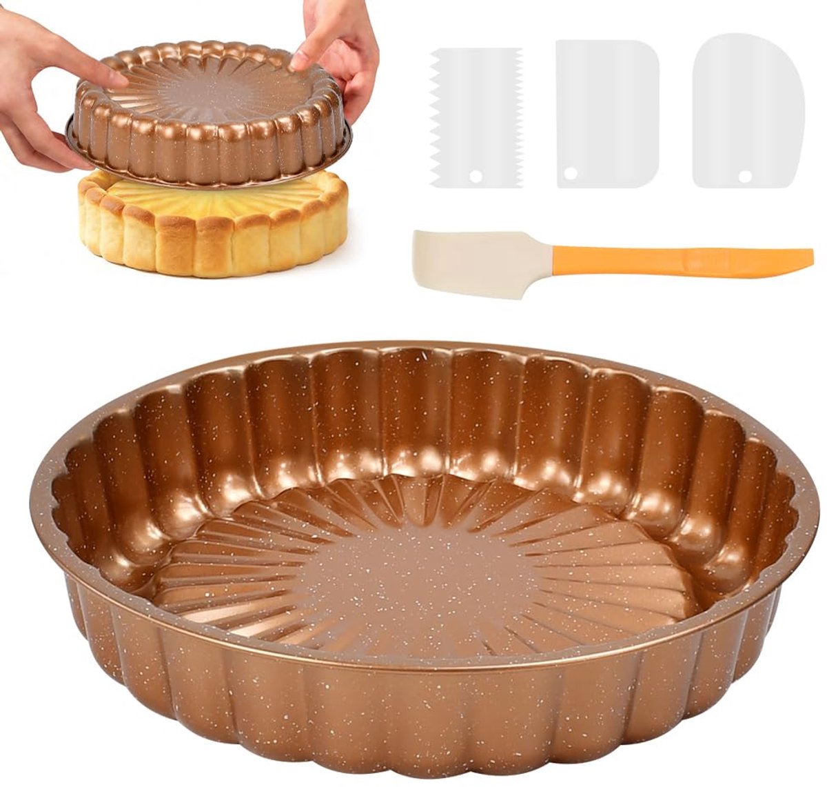 Taartvorm 25 * 5 cm Charlotte-bakvorm zonnebloem bloemvorm koolstofstaal ronde cheesecakevorm bakker voor verjaardagsfeest Kerstmis bruiloft DIY-bakgerei