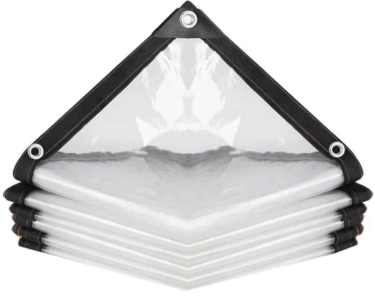 Dailygoods- Zeildoek Waterdicht - 0,12 mm PE-weefsel - UV-bestendig - Versterkte Randen - 1x2m - 16 Ogen met Messing Gaten - Afdekzeil
