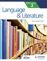 Boek van Language & Literature MYP by Concept 2, met op de voorkant een plank vol boeken.