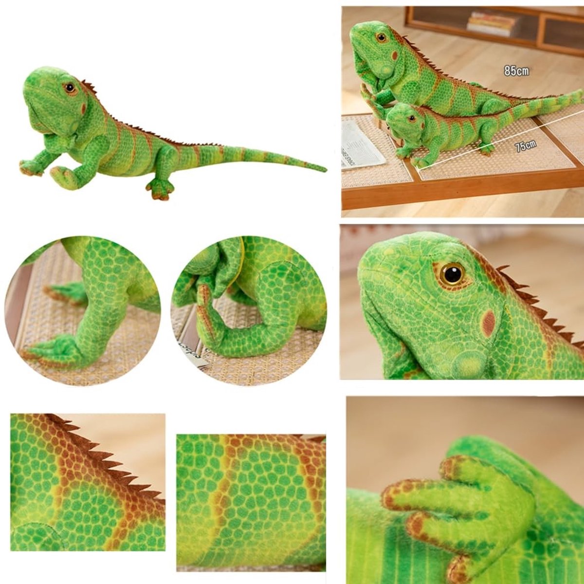 Dailygoods- Hagedis Speelgoed Realistisch - Pluche Knuffel - Kameleon Dier - Reptielen Cadeau - 65 cm - Veilig en Duurzaam