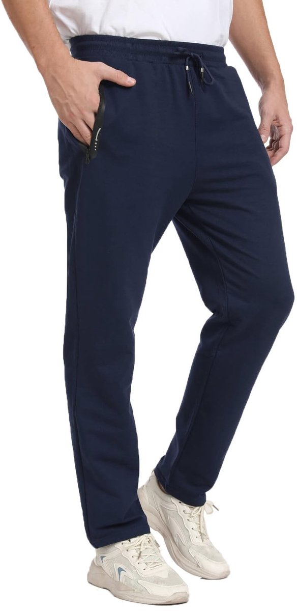 Dailygoods- Joggingbroek Heren - Katoenen Sportbroek - Verstelbare Tailleband - Twee Zakken met Ritssluiting - Ademend en Lichtgewicht - Geschikt voor Sport en Vrijetijd