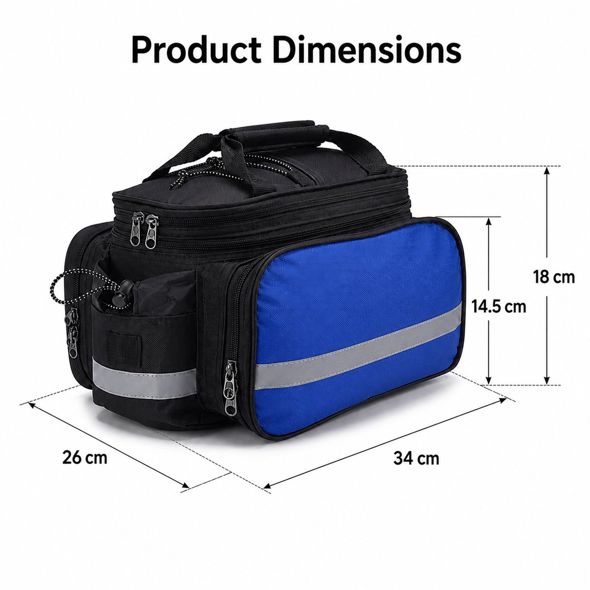Waterdichte Fietstas Achterop Fiets – 27L Uitbreidbare Bagagedragertas – Touring Fietstas voor Lange Afstand – Met Regenhoes en Reflecterende Details – Blauw – 1 Stuk — cadeau in Sport & Outdoor - foto 7