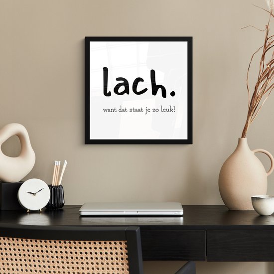 Cadre photo avec affiche - Souriez parce que ça vous va si bien - Citations - Énonciations - 40x40 cm - Cadre pour affiche