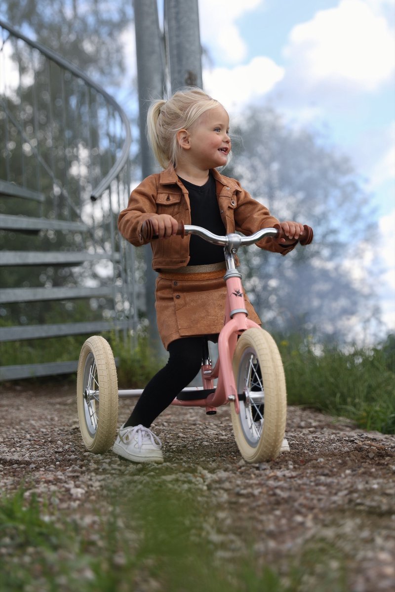 Køvapää Trike - 2 in 1 Loopfiets - 1.5 t/m 4 jaar - Met Naamsticker - 12 inch – Loopfiets - Roze — afbeelding 3