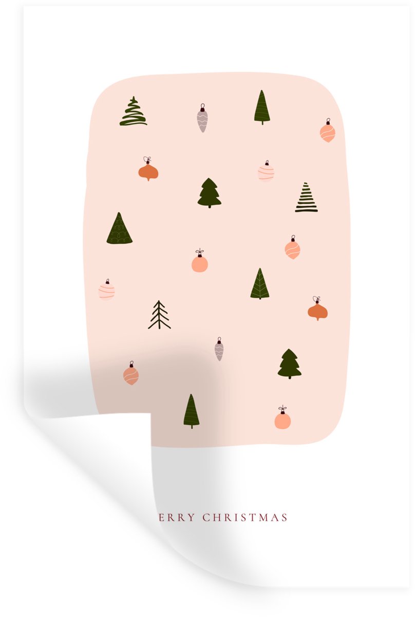 Muurstickers - Sticker Folie - Kerstbomen - Kerstballen - Quotes - Patronen - 20x30 cm - P