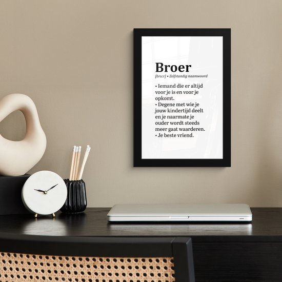 Affiche avec cadre Grand frère - Ami - Design - 20x30 cm