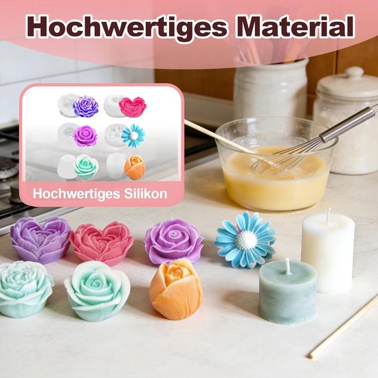 gietvormen, gietvormen van siliconen, 3D-gietvormen om te gieten, hittebestendig en gemakkelijk los te maken, perfect voor beginners en knutselaars en ideaal als cadeau (4 artikelen) — afbeelding 3