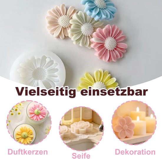 gietvormen, gietvormen van siliconen, 3D-gietvormen om te gieten, hittebestendig en gemakkelijk los te maken, perfect voor beginners en knutselaars en ideaal als cadeau (4 artikelen) — afbeelding 4