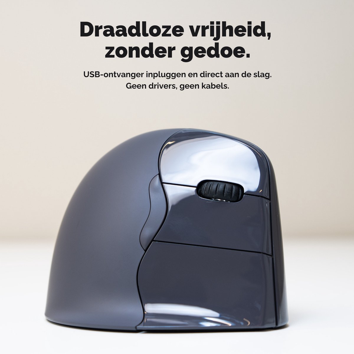 Evoluent Classic Verticale Muis – Draadloos – Bluetooth & USB – Rechtshandig – Maat M/L – Uitvinder van de Verticale Muis – Ergonomisch Gevormd voor Comfort – 4 DPI Standen – Kopiëren & Plakken Knoppen (Windows/Mac/Linux) thumbnail 7