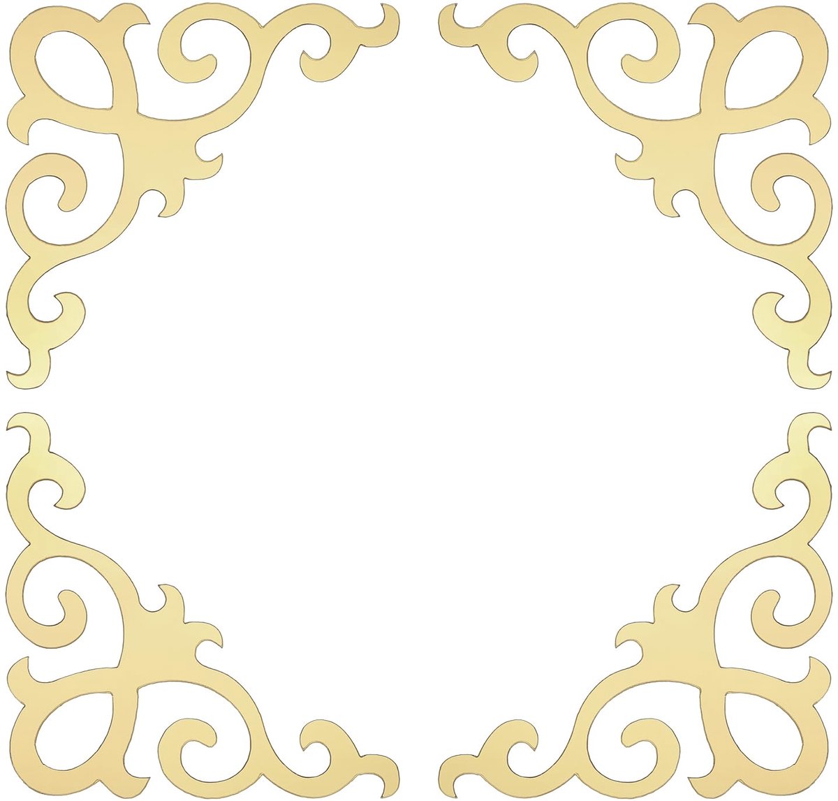 4 stuks wandstickers, zelfklevende spiegeltegels, spiegeltegels, acrylkabels, hoekstickers, kabelstickers voor achtergronddecoratie, slaapkamer, lichtgoud (10 x 10 cm)
