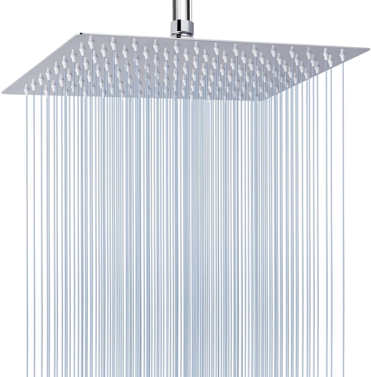 Douchekop, Vierkante Douchekoppen Gemaakt van 304 Roestvrij Staal, Comfortabele Douche-Ervaring zelfs Bij een Laag Waterdebiet (Chroom, 40.5 cm Rechthoek)