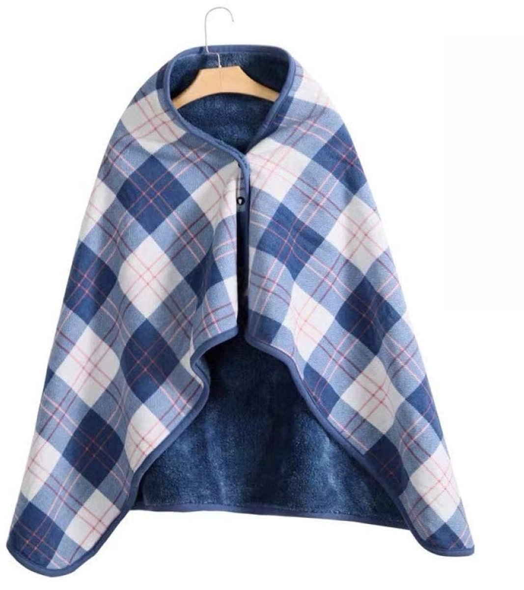 fleece werpdekens Reisformaat - Superzachte donzige warme stevige bedspreien voor bank Microfiber deken -Roze blauw raster_100x140cm