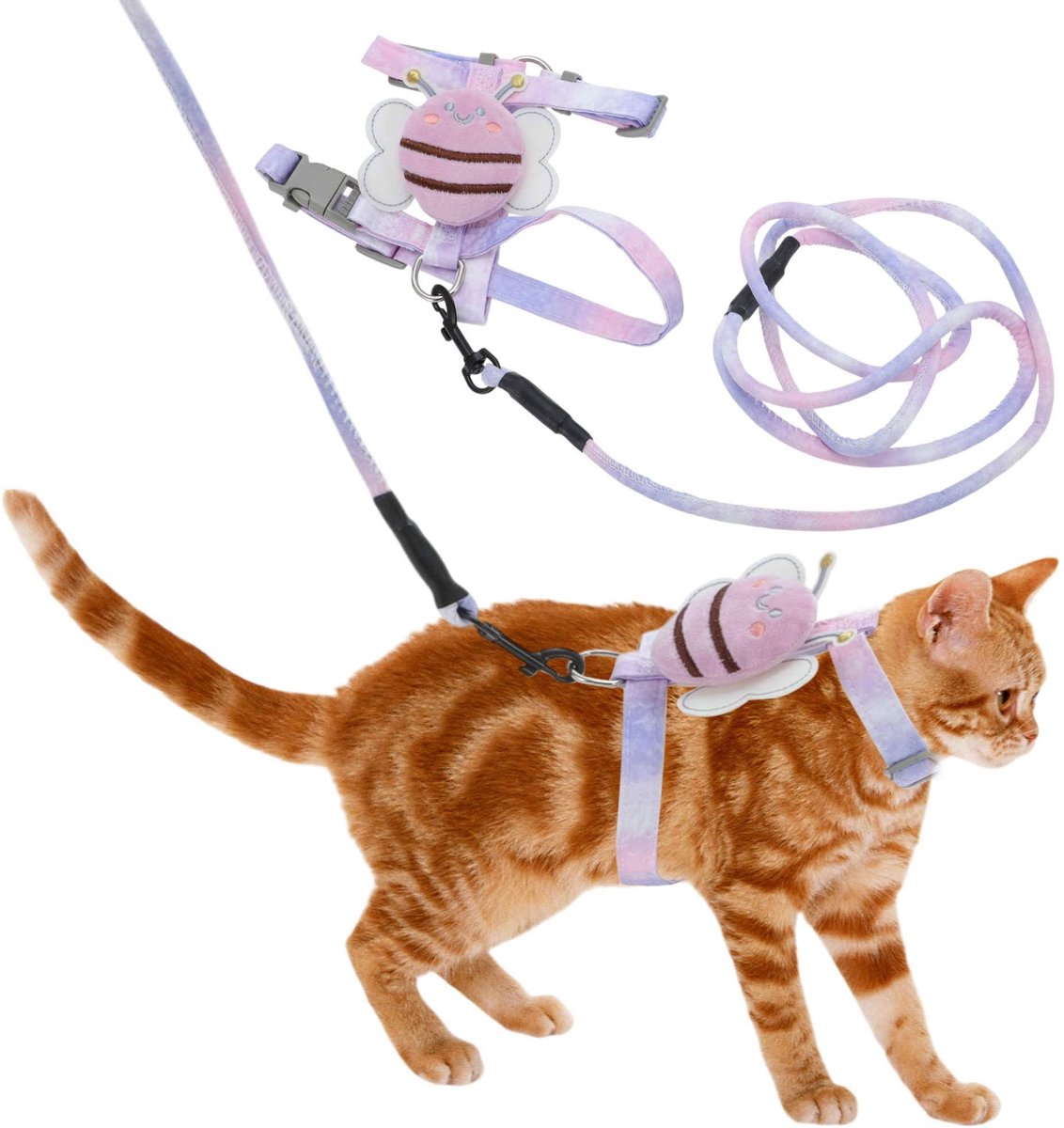 Dailygoods- Kat Tuigje Ontsnappingsbestendig - Lijn Set - Verstelbaar - Zacht Polyester - Comfortabel - Voor Grote/Kleine Katten - Kat Harnas