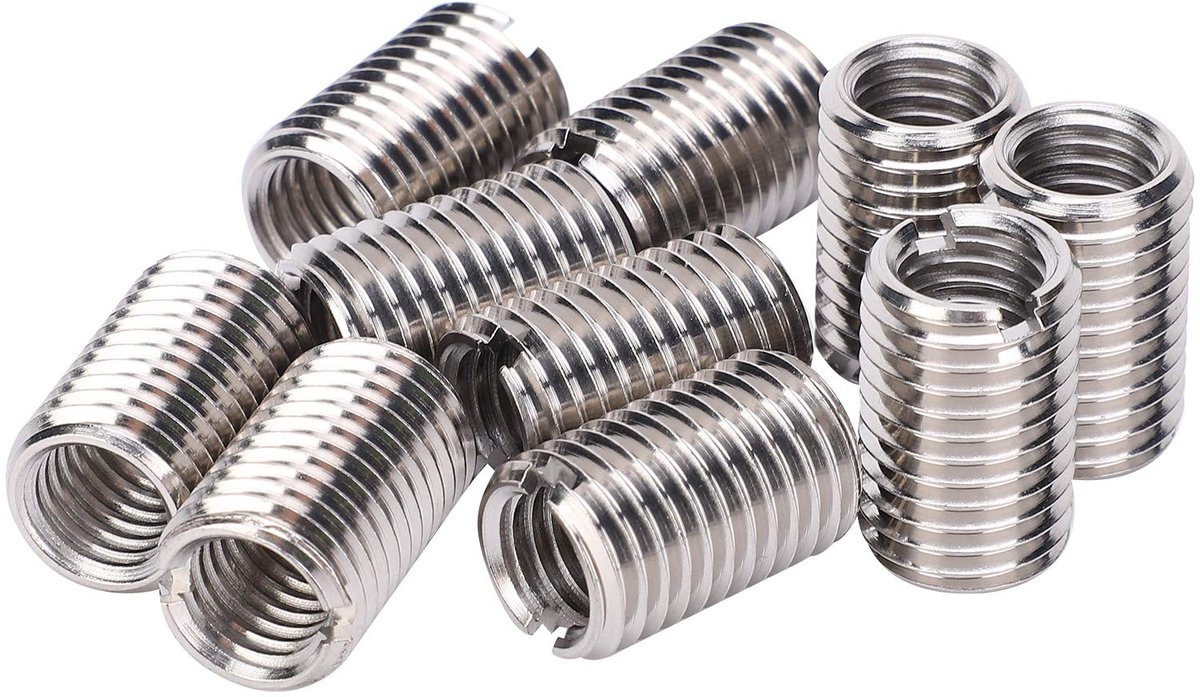 Dailygoods- Vermindering Moer - 10 Stks - Binnendraad M12x1.75mm - Buitendraad M16x2mm - Lengte 20mm - Roestvrij Staal - Draadinzetstuk