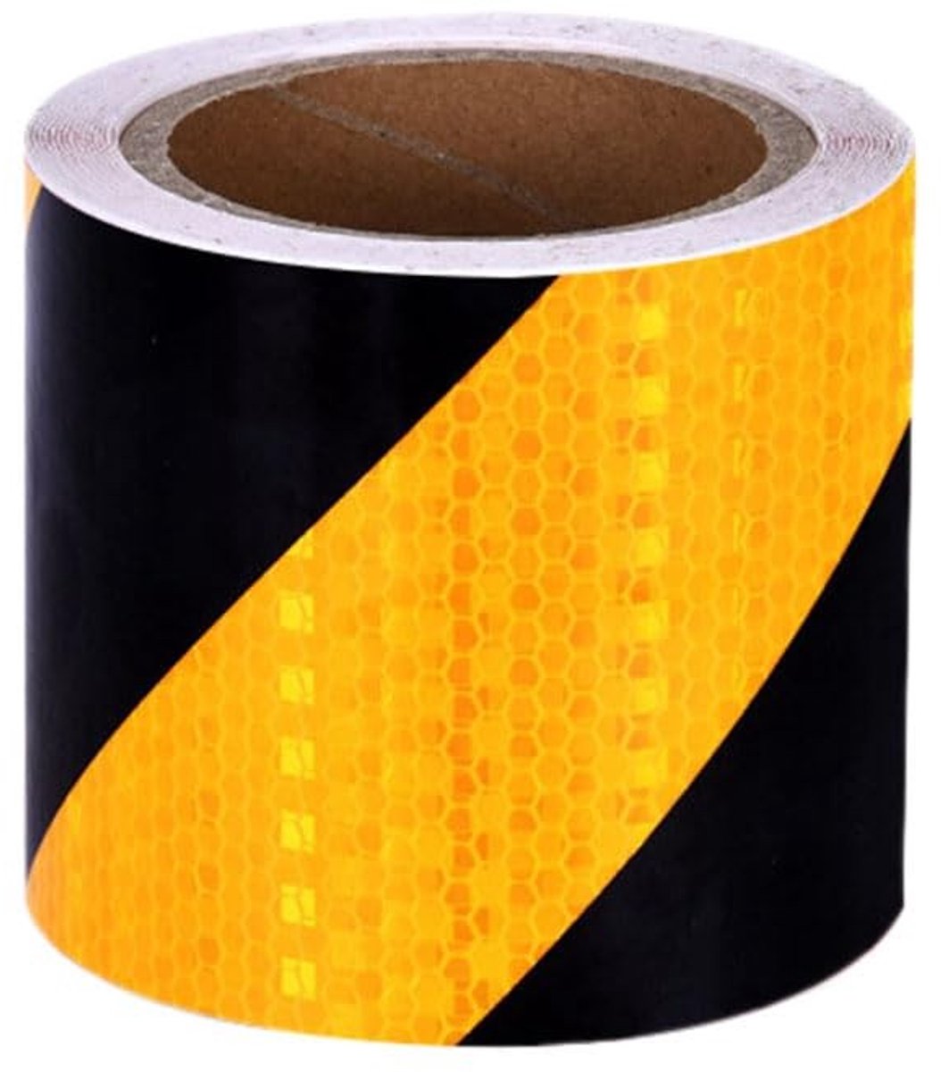 Dailygoods - Reflecterende tape, zelfklevend, reflecterend plakband, 10 cm x 10 m, waterdicht, reflecterend plakband, zelfklevende waarschuwingstape