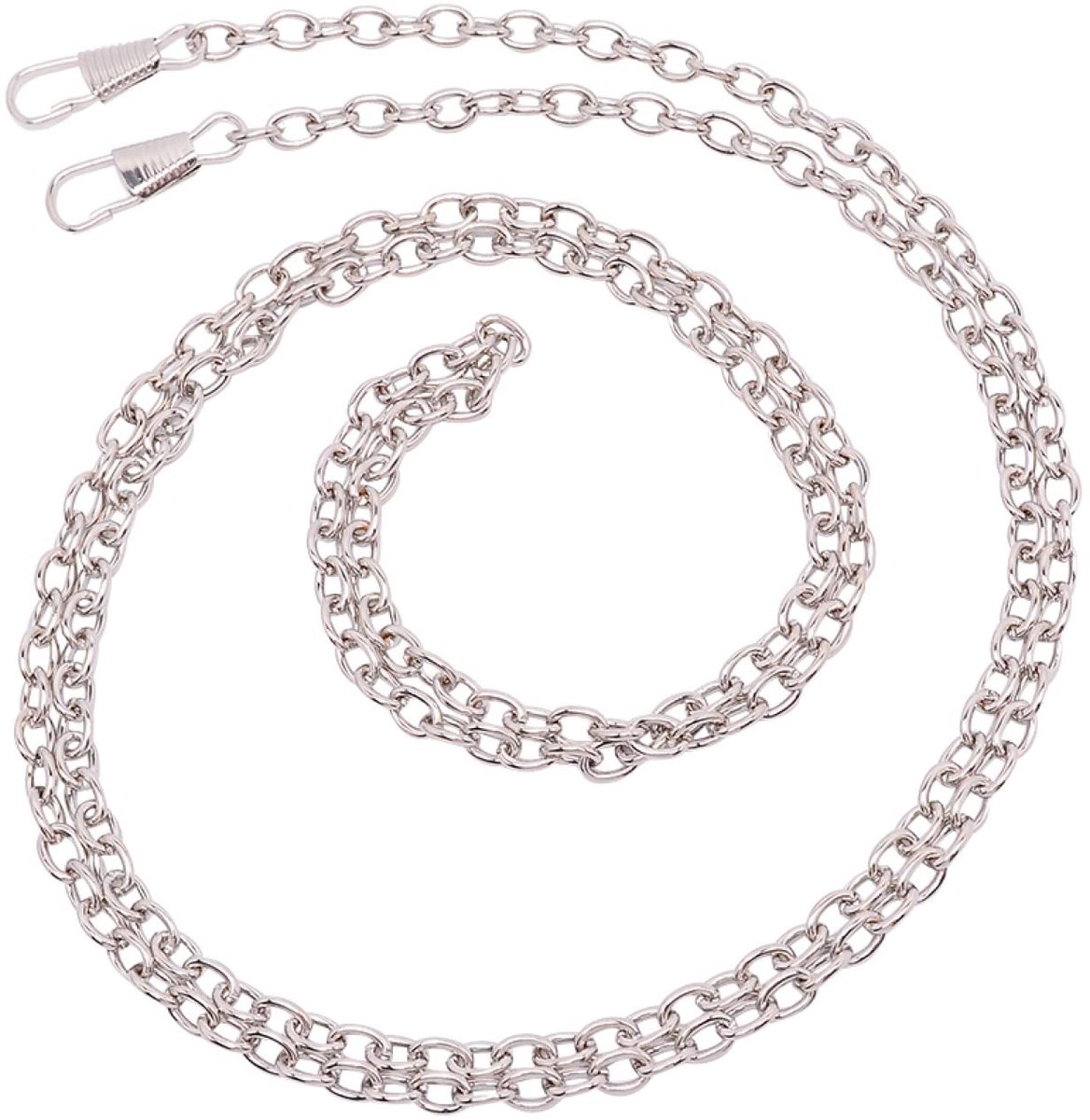 Dailygoods- Handtas Kettingen 10 Stuks - IJzeren Kabelketting 120 cm - Metalen Gespen - Tasaccessoires - Platina - Duurzaam en Lichtgewicht - Tasriem