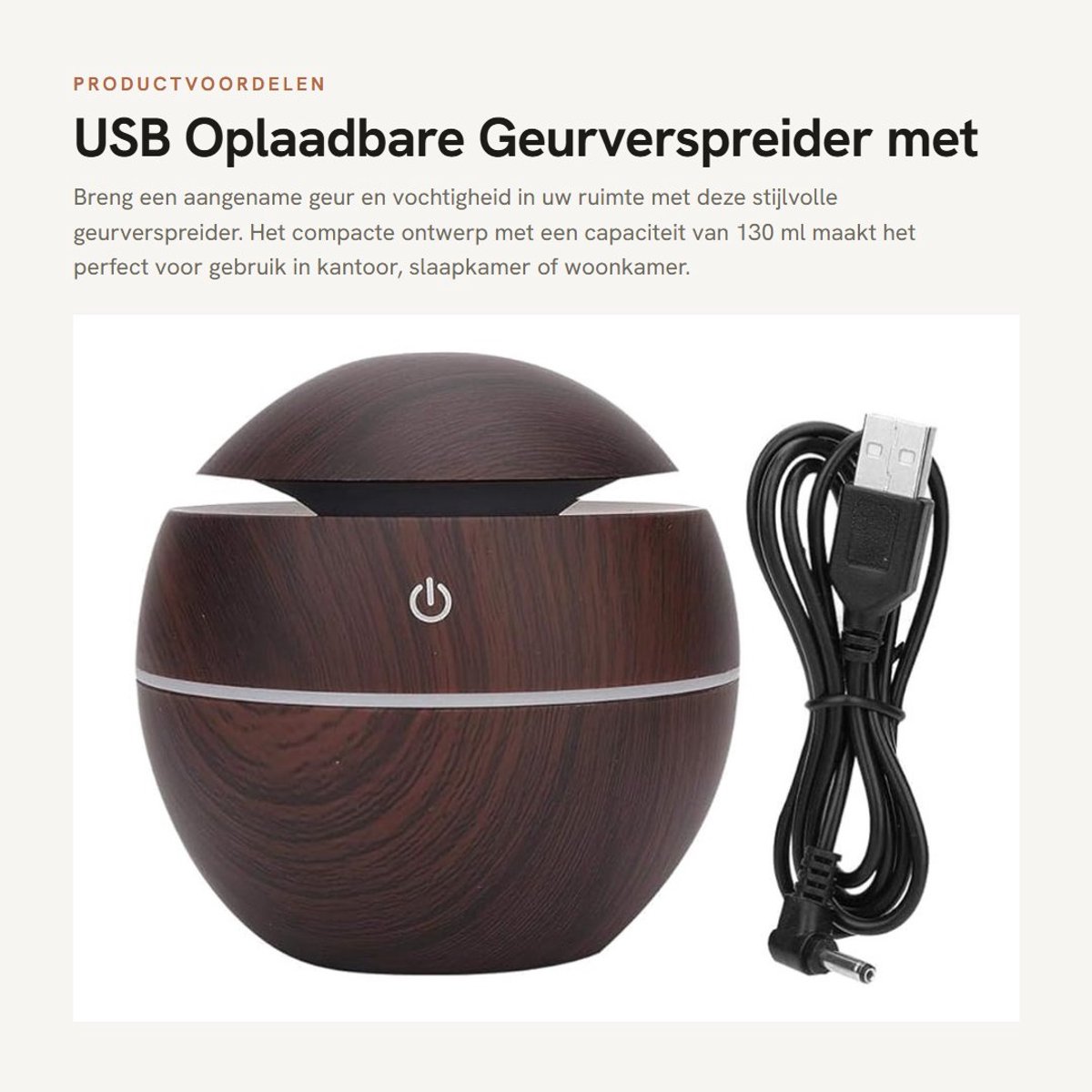 Dailygoods - USB Oplaadbare Geurverspreider met Luchtbevochtiger