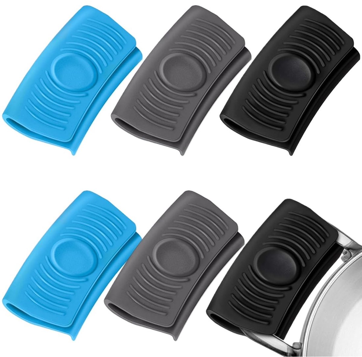 Dailygoods- Pannenlappen 6 Stuks - Hittebestendig - Antislip - Duurzaam - Siliconen - Comfortabel Handgevoel - Keukenhandschoenen