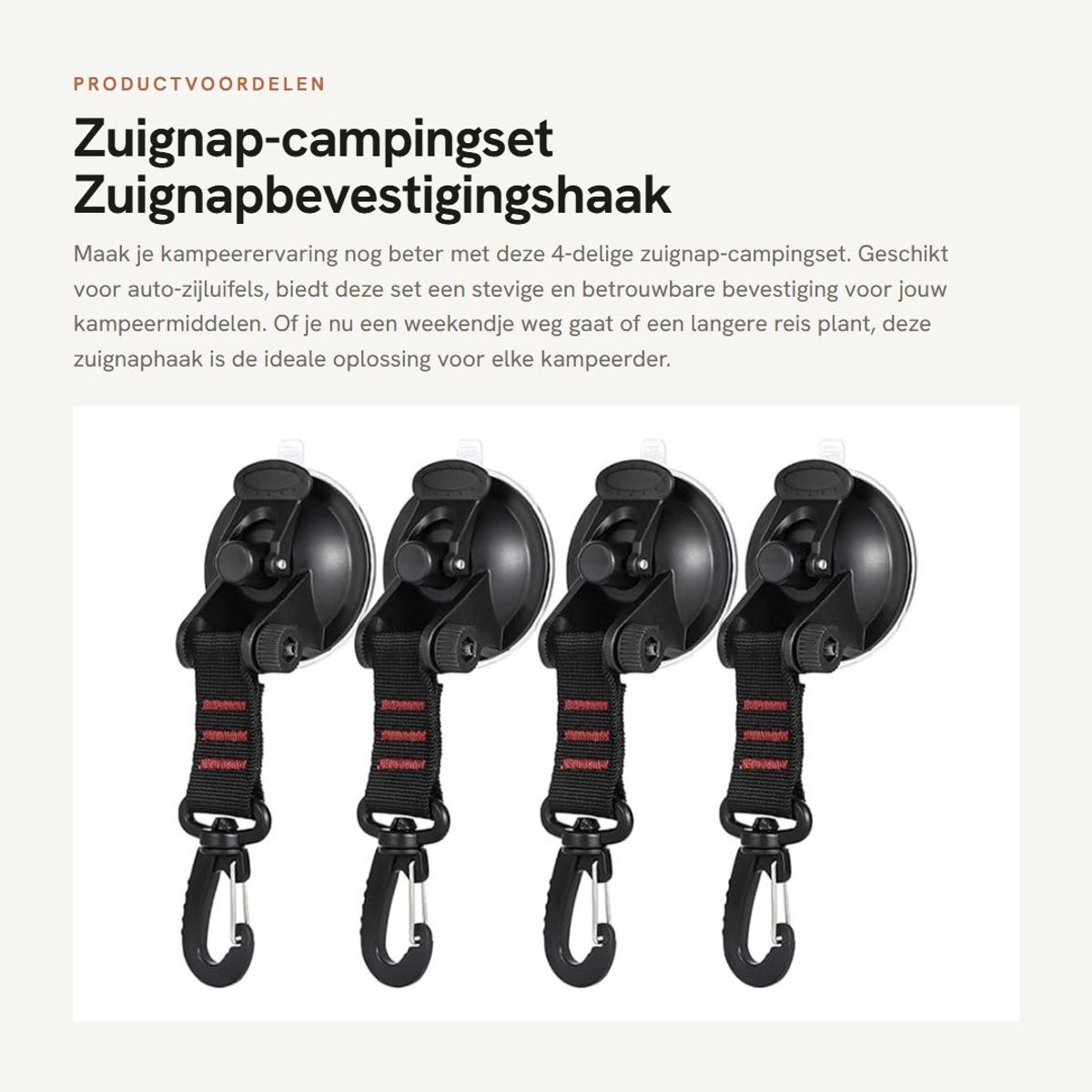 Dailygoods- Zuignap 4-delige set - Zuignapbevestigingshaak - Zuignapanker - Maximaal draagvermogen 10 kg - Kleur: Rood/Oranje/Groen/Blauw - Hoogwaardig materiaal ABS/Nylon - Zuignaphaak