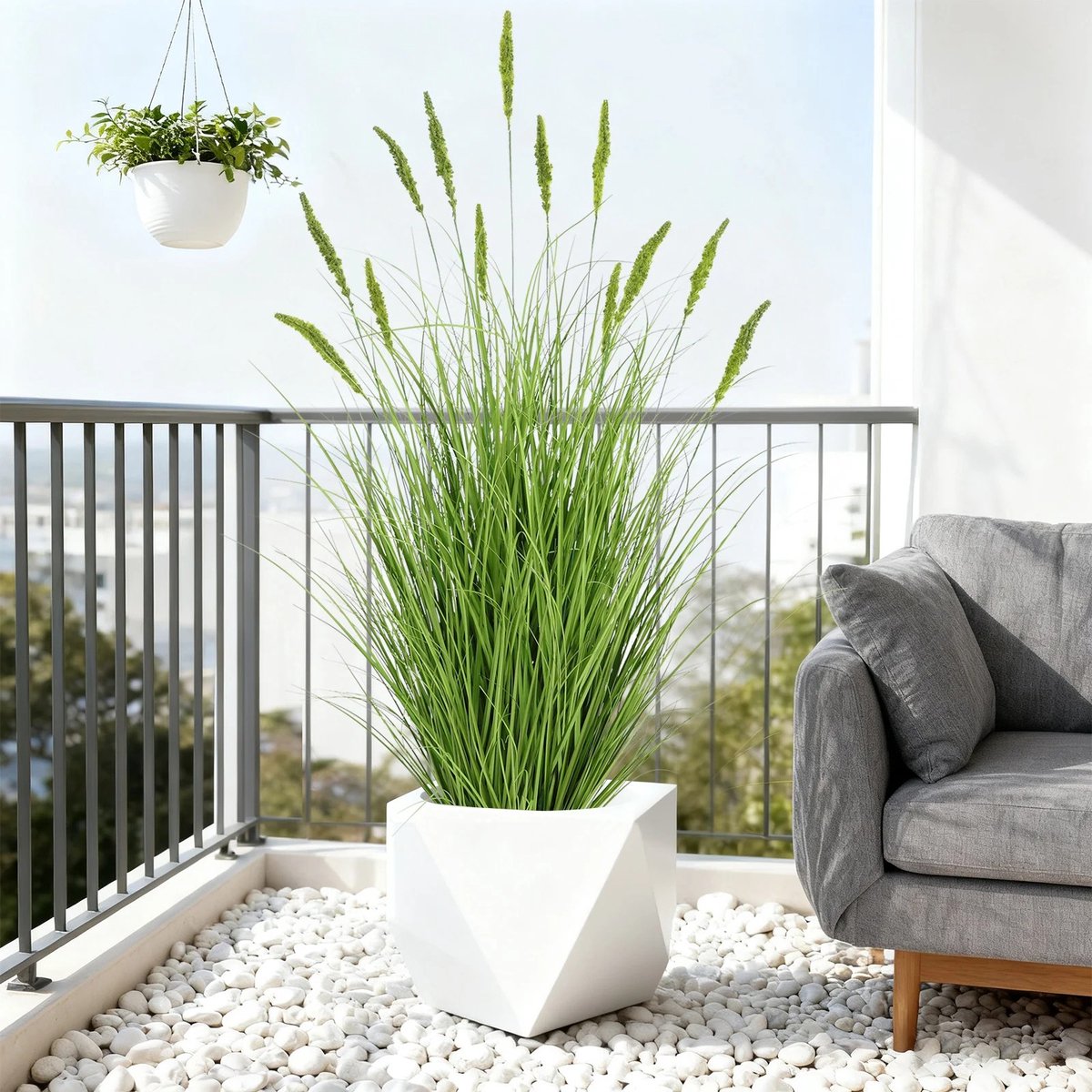 Dailygoods 150 cm nep-kattenstaart in pot, kunstplanten, kunstplant, gesimuleerde plant, realistische huisdecoratie