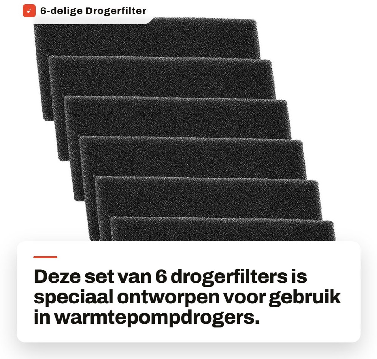 Dailygoods - 6-delige Drogerfilter Set voor Warmtepompdrogers