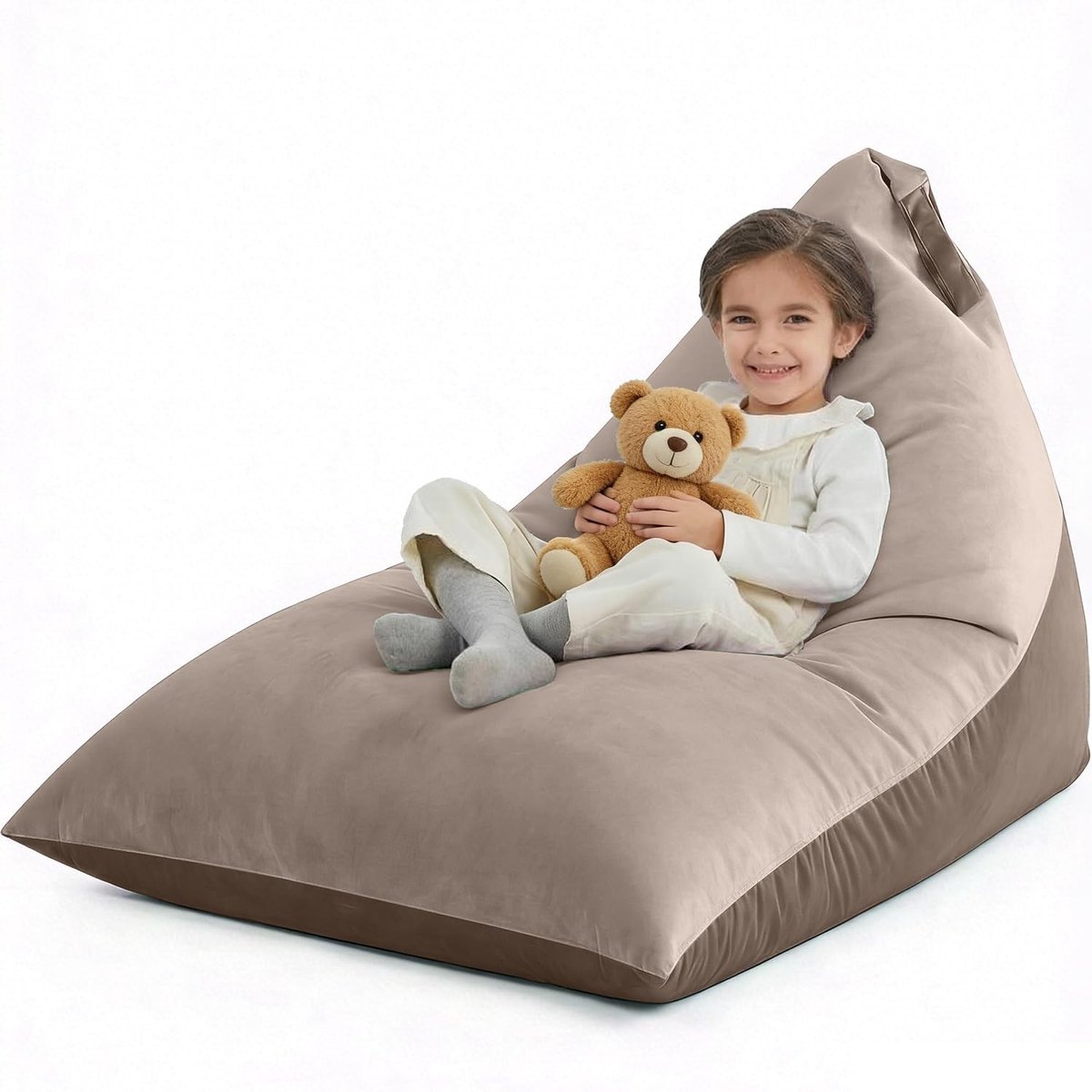 Dailygoods- Zitzakstoelhoes 1,2 m - Extra grote fluwelen zitzakhoes - Wasbare zitzak zonder vulling - Driehoekige luie bankovertrek - Geschikt voor volwassenen/tieners/kinderen - Ultrafijne stof voor comfort en duurzaamheid