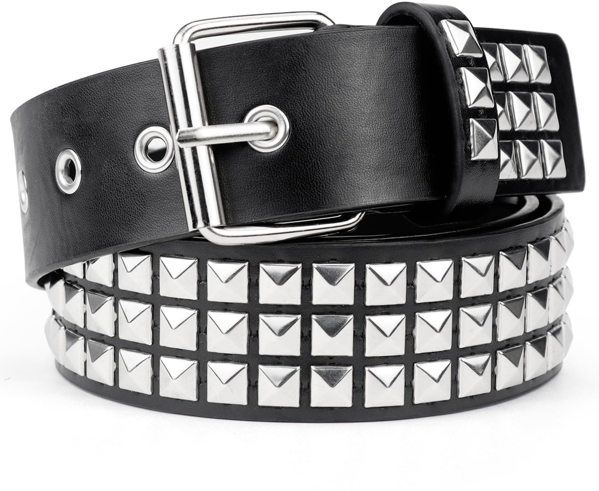 Dailygoods- Riem met vierkante klinknagels - Punk Riem - Dames/Heren Riem - Gothic Kleding Accessoires - Duurzaam - Stijlvolle Touch - Klinknagelriem