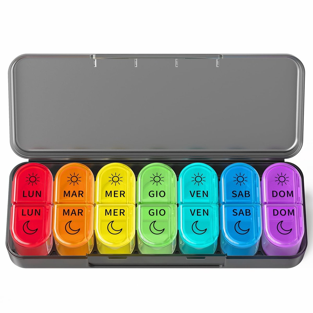 Dailygoods - Medicijnbox 7 Dagen met 2 Vakken - Tablettenbox voor 's Ochtends en 's Avonds