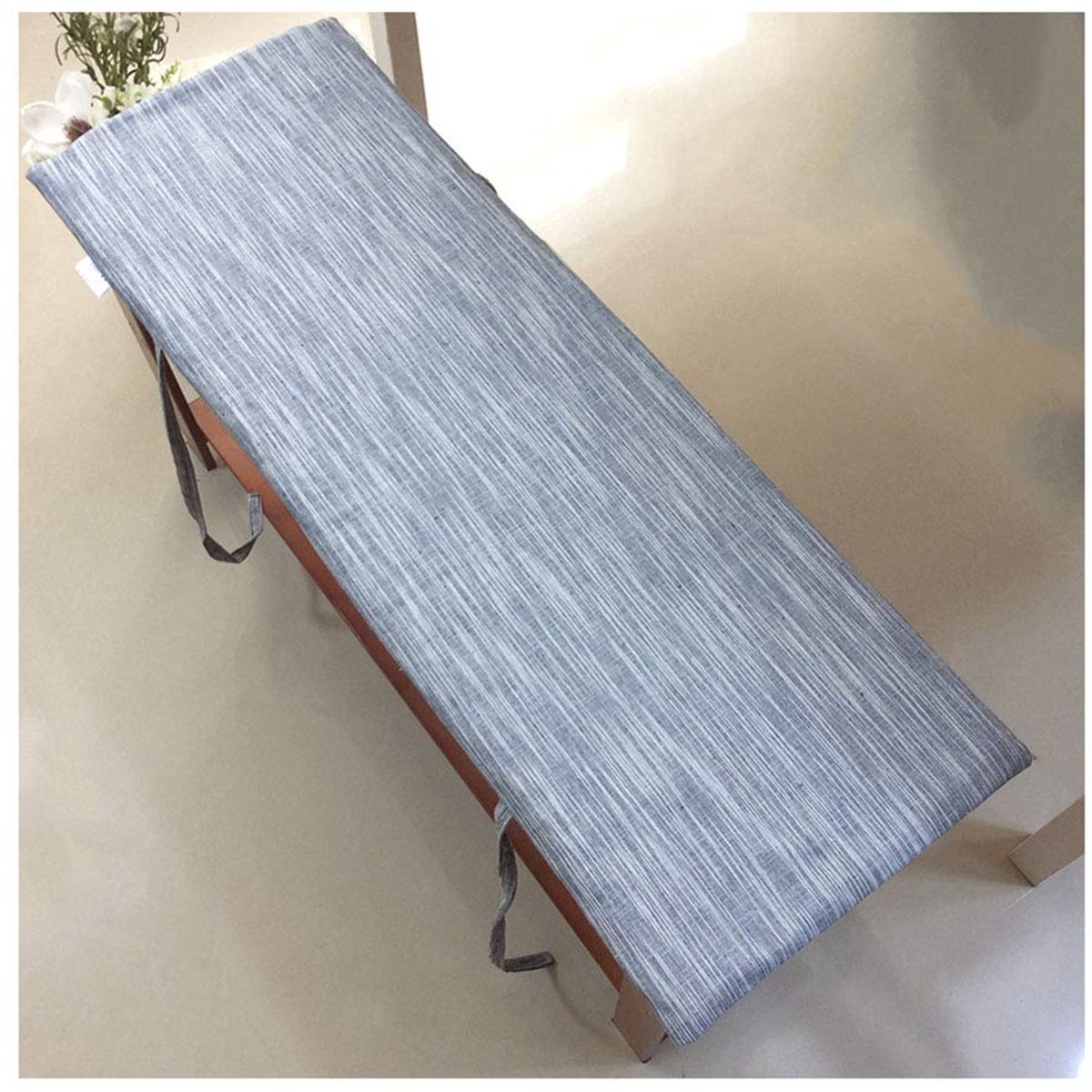 Bankkussen bankkussen effen kleur moderne rechthoek 2/4 cm dik antislip zacht bankkussen geschikt voor binnenterras terras rechthoekig bankkussen meerdere maten - blauw 87 × 28 cm (34 × 11 × 15 cm