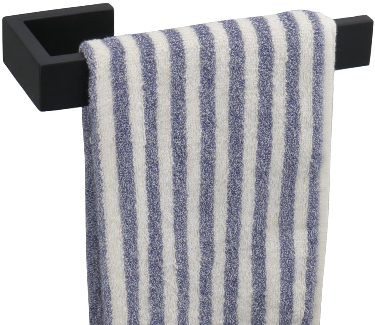 Handdoekhouder/handdoekring - dikker SUS304 roestvrijstalen badkamer handdoekhanger, 22,9 inch zwaar wandgemonteerd handdoekrek, vierkante handdoekstang voor badkamerhardware (zwart, 9 inch)