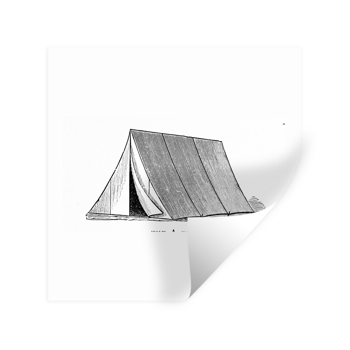 Muurstickers - Sticker Folie - Retro - Tent - Kamperen - 100x100 cm - Plakfolie - Muurstic