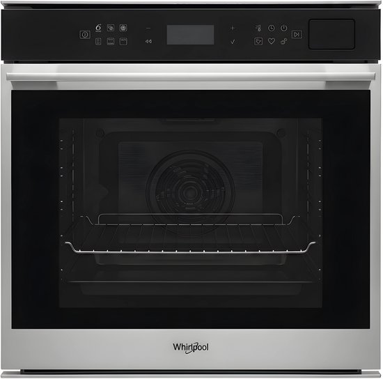Whirlpool W7OSPIXOC - Inbouwoven - 73 Liter - 60cm - Turbo Hetelucht + Stoomfunctie - Pyrolyse Zelfreiniging - RVS/Zwart