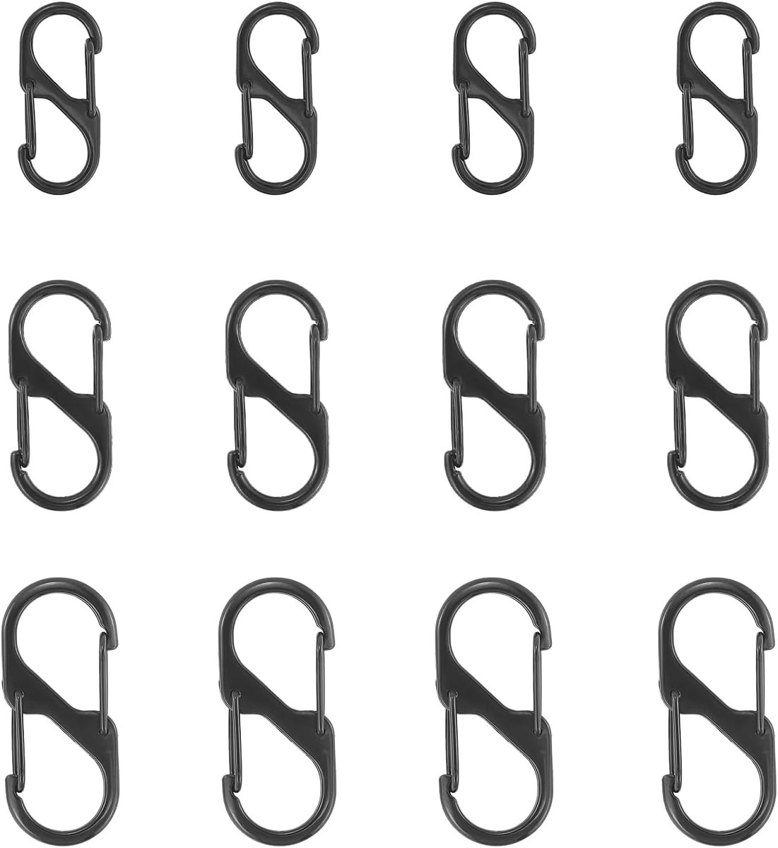 S Karabijnhaak Sleutelhanger Clip, Kleine Dubbele Veeropening Sleutelhanger Clip, S Ring Locking Karabijngesp Dubbele Clip Haak voor Outdoor Wandelen Vissen Camping
