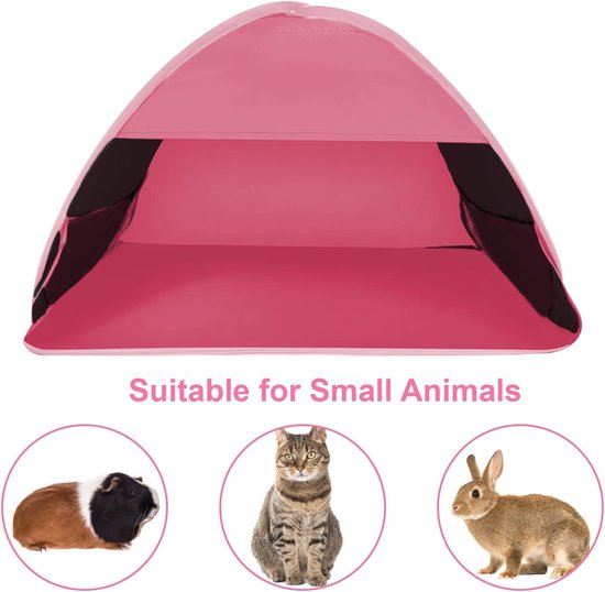 Mini-zonneschermtent, 1 stuk Opvouwbare pop-up strandtent UV-bescherming Geschikt voor huisdieren, kamperen, picknicken en op het strand Roze vinyl Maat L van MINI — afbeelding 4