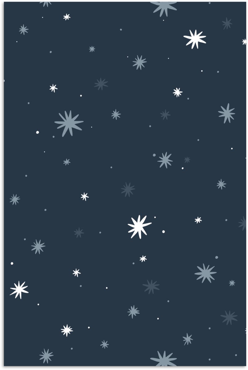Poster 40x60 cm - Ster - Patroon - Kinderen - Jongens - Meisjes - Baby - Kids - Posters - Kamer decoratie - Wanddecoratie woonkamer - Muurdecoratie slaapkamer - Poster Babykamer