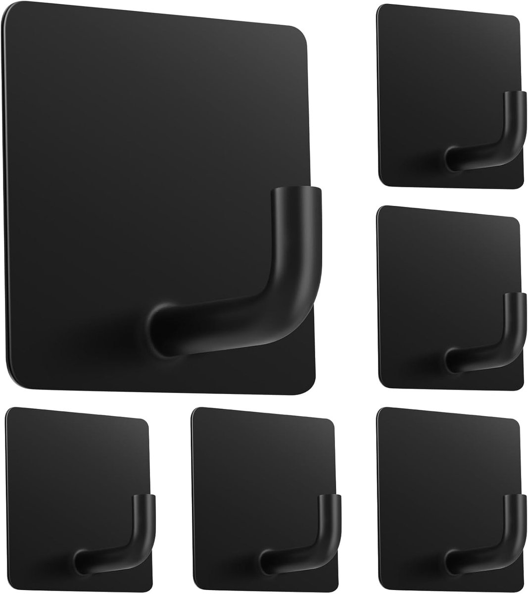 haken zonder boren, set van 6 haken, zelfklevend, 304 roestvrij staal, wandhaken met 3M extra sterke kleeftechniek, 10 kg draagkracht, waterdicht, roestvrij, voor badkamer, keuken