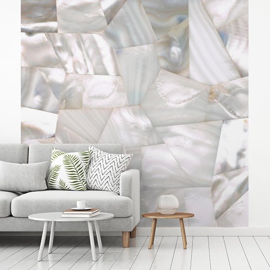 Papier peint - Papier peint photo peint Nacre brillante gros plan sur la nature - Largeur 280 cm x hauteur 280 cm