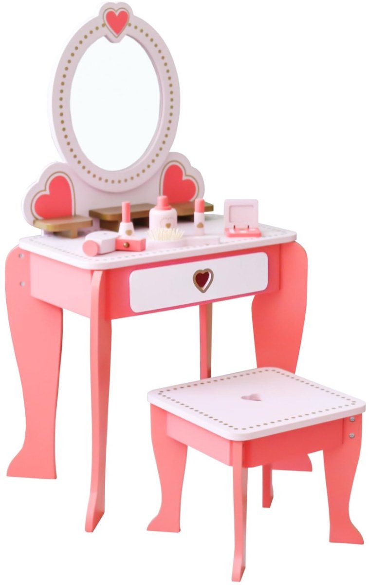 Spiegel, make-uptafel, 49 x 34 x 97 cm, roze