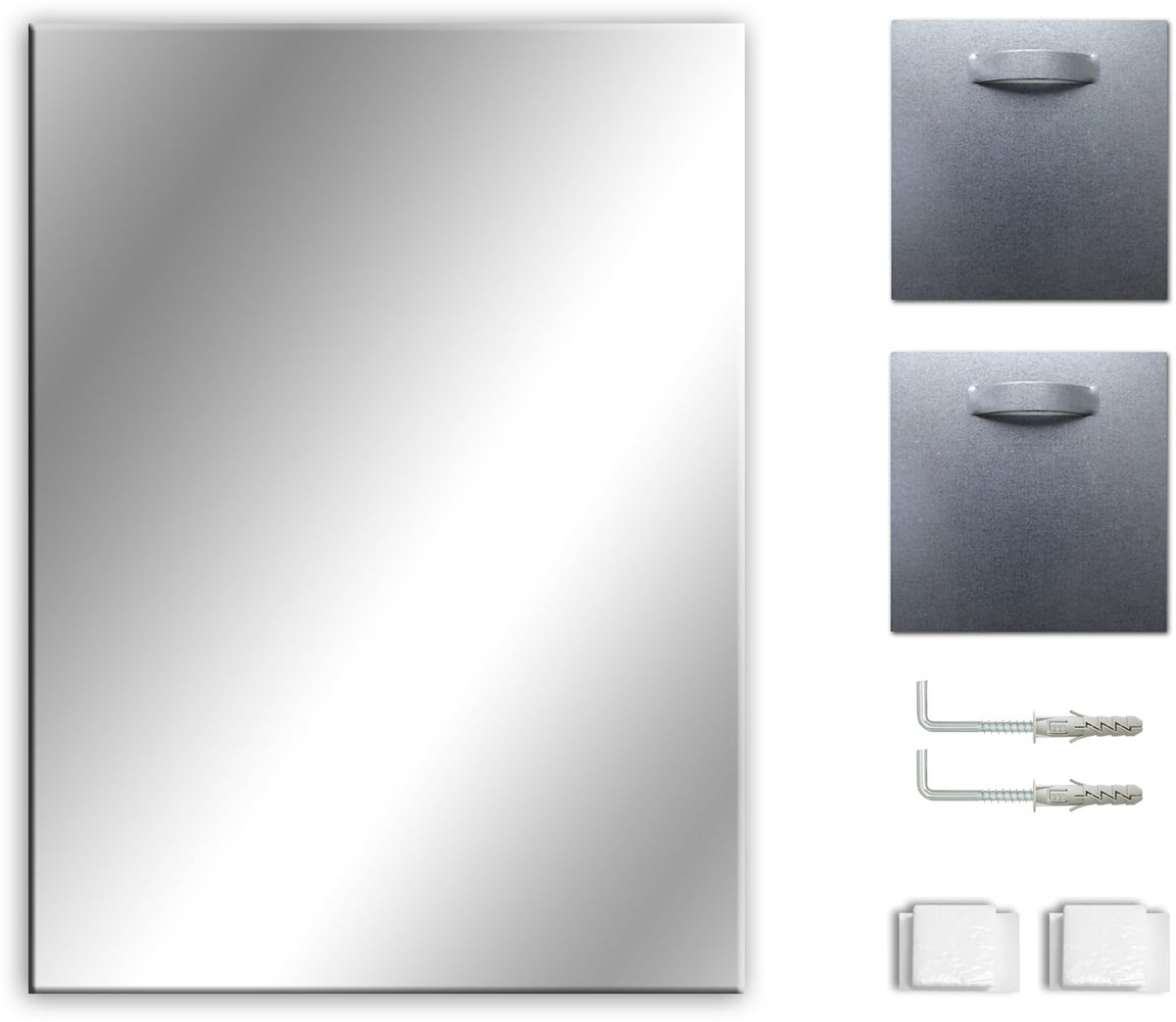 Spiegel voor badkamer, douche, 11 maten, Wandspiegel, W60cm x H50cm (24"x20") Kleur: wit
