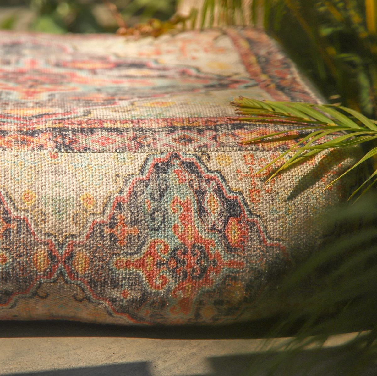 Life ART Boho Chic Decor Kussenhoes voor buiten, 60 x 20 cm, vierkante kussensloop voor meditatiemat, decoratieve poef in bedrukt katoen