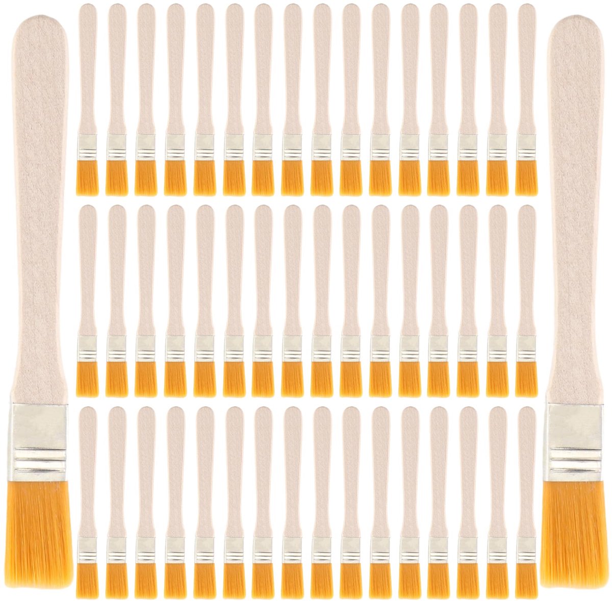 Kwastenset, platte kwasten, schilderkwasten, compact en matig groot, geschikt voor doe-het-zelf, kunstschilderen, tekenen, muurverf, verf, krijtverf