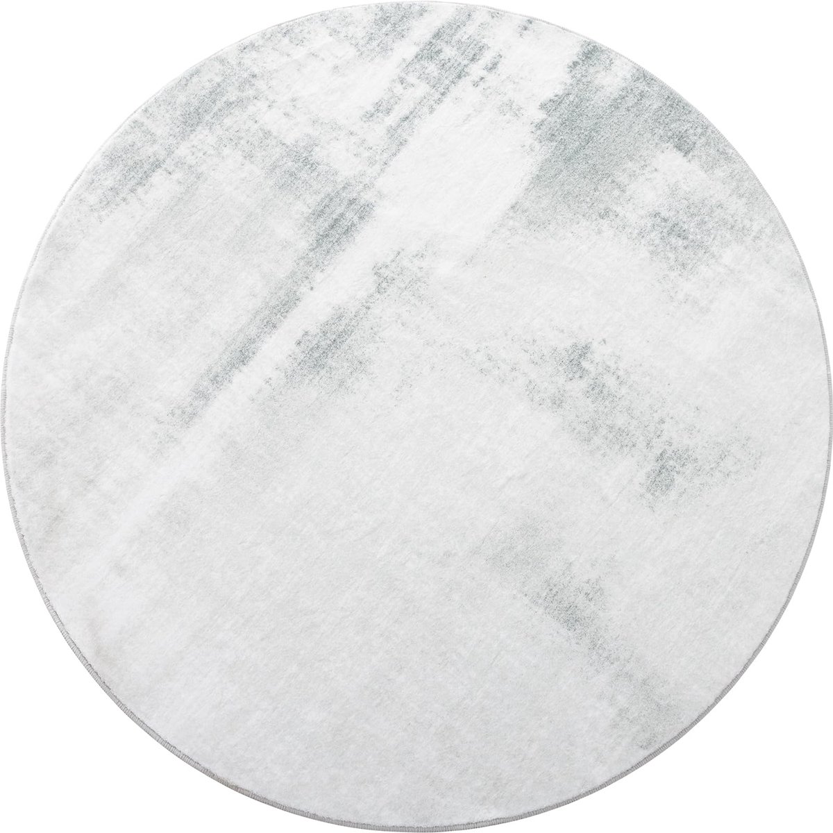 Rond vloerkleed, 150 cm, zacht pluizig cirkeltapijt, bedrukt met laagpolige antislip vloer, ronde tapijten voor ingang, woonkamer, slaapkamer (grijsachtig cyaan)