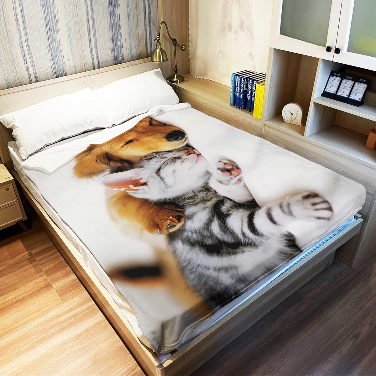 Deken 150 x 200 cm knuffeldeken zacht flanel zacht fleece deken bedsprei spreis kat hond
