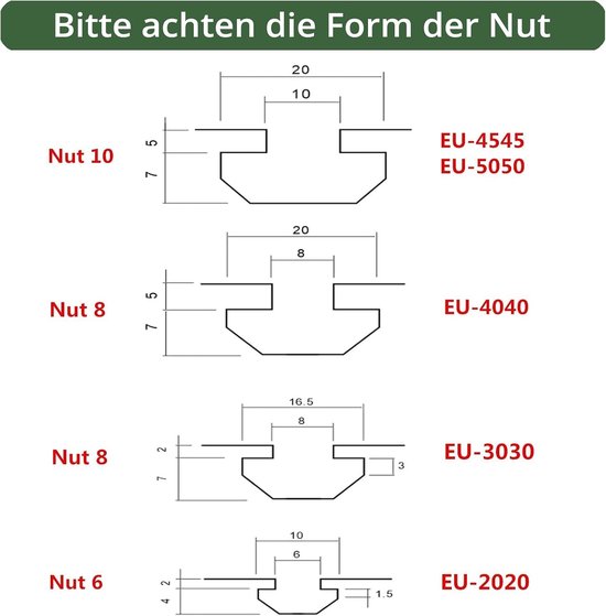 Set van 10 zwarte aluminium hoekbeugels uit de 2020-serie - 90-graden L-vorm extrusieconnectoren met M5x10 zeskantbouten en T-moeren voor 2020-profielen (6 mm sleuven) — afbeelding 5