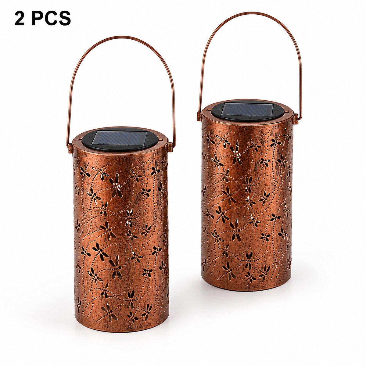 Oraymin 2 Stuks Solar LED Tuinlamp Libel – IP44 Solar Buitenlamp – Met Lichtsensor – 12 x 
